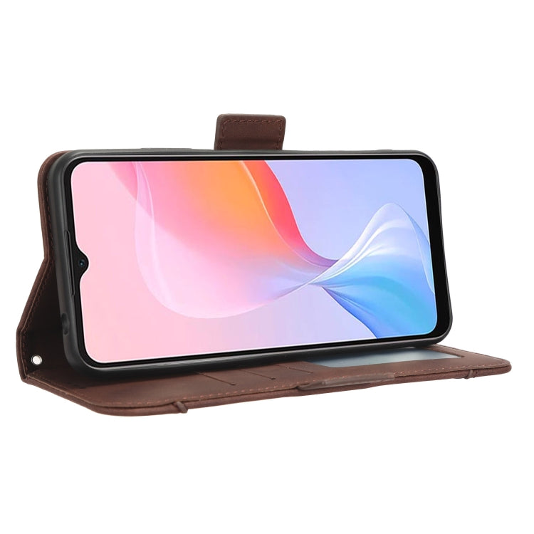 For Blackview A85 Skin Feel Calf Texture Card Slots Leather Phone Case(Brown) by buy2fix