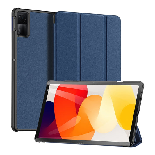 For Xiaomi Redmi Pad SE DUX DUCIS Domo Series Magnetic Flip Leather Tablet Case(Blue) by DUX DUCIS