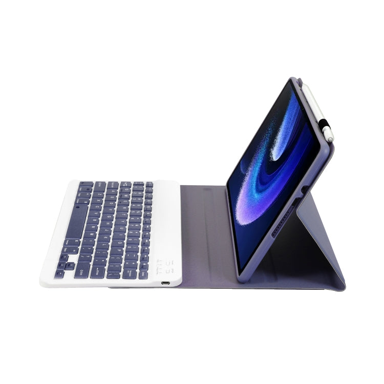 For Xiaomi Pad 6 / Pad 6 Pro A0N7 Lambskin Texture Ultra-thin Bluetooth Keyboard Leather Case(Purple) by buy2fix