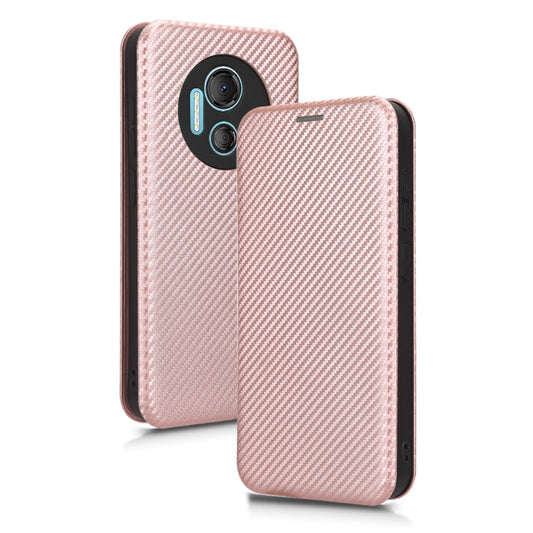 For DOOGEE X97 / X97 Pro Carbon Fiber Texture Flip Leather Phone Case(Pink) by buy2fix