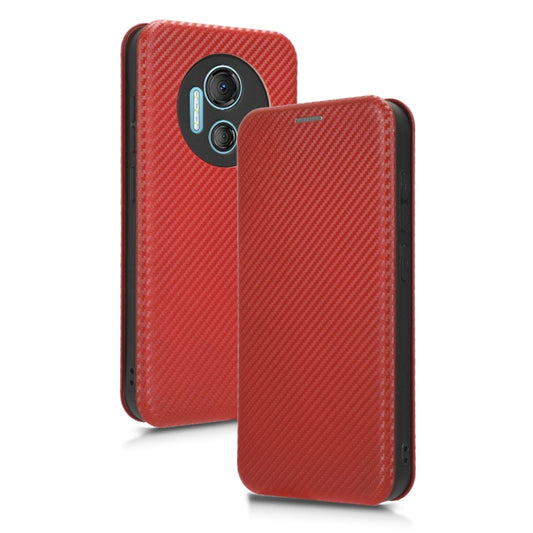 For DOOGEE X97 / X97 Pro Carbon Fiber Texture Flip Leather Phone Case(Brown) by buy2fix