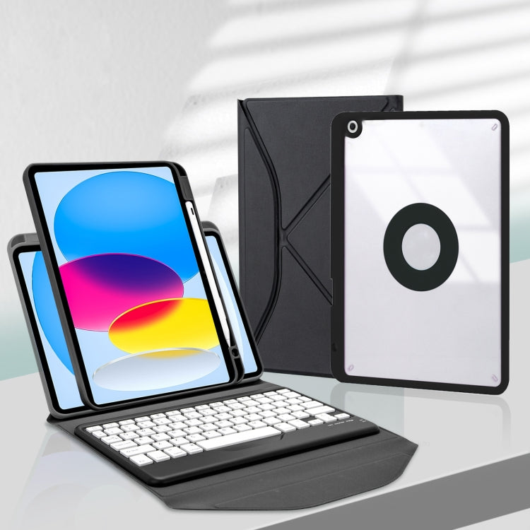 Z10B For iPad 10th Gen 10.9 2022 / 11 2025 Pen Slot Bluetooth Keyboard Leather Tablet Case(Black) by buy2fix