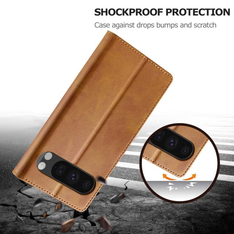 For Google Pixel 10 / 10 Pro LC.IMEEKE Calf Texture Flip Leather Phone Case(Yellow) - Google Cases by LC.IMEEKE | Online Shopping UK | buy2fix