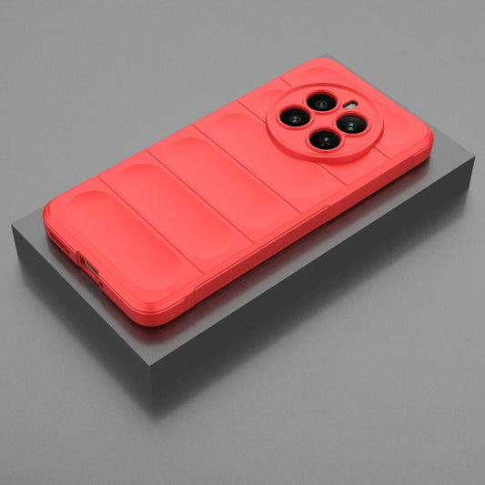 For Realme 12+ 5G Global Magic Shield TPU + Flannel Phone Case(Red) by buy2fix