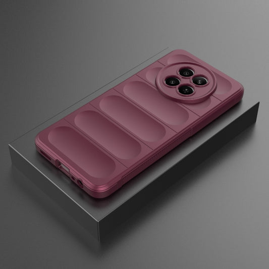 For Realme 12 5G Global Magic Shield TPU + Flannel Phone Case(Wine Red) by buy2fix