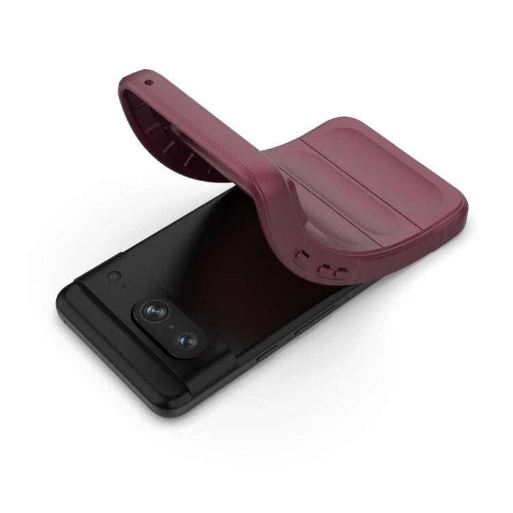 For Google Pixel 8 5G Magic Shield TPU + Flannel Phone Case(Dark Grey) by buy2fix