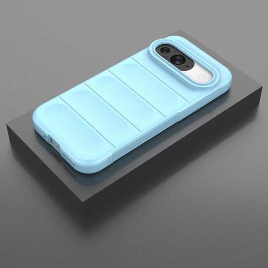For Google Pixel 9 Pro 5G Magic Shield TPU + Flannel Phone Case(Light Blue) by buy2fix