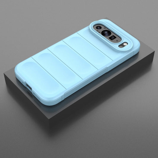 For Google Pixel 9 Pro XL 5G Magic Shield TPU + Flannel Phone Case(Light Blue) by buy2fix