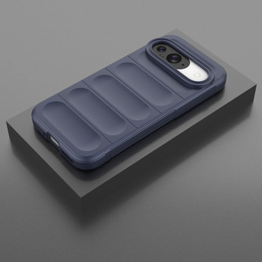 For Google Pixel 9 5G Global Magic Shield TPU + Flannel Phone Case(Dark Blue) by buy2fix