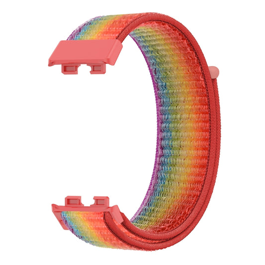 For Huawei Band 8 16mm Woven Nylon Loop Watch Band(Rainbow Color) by buy2fix