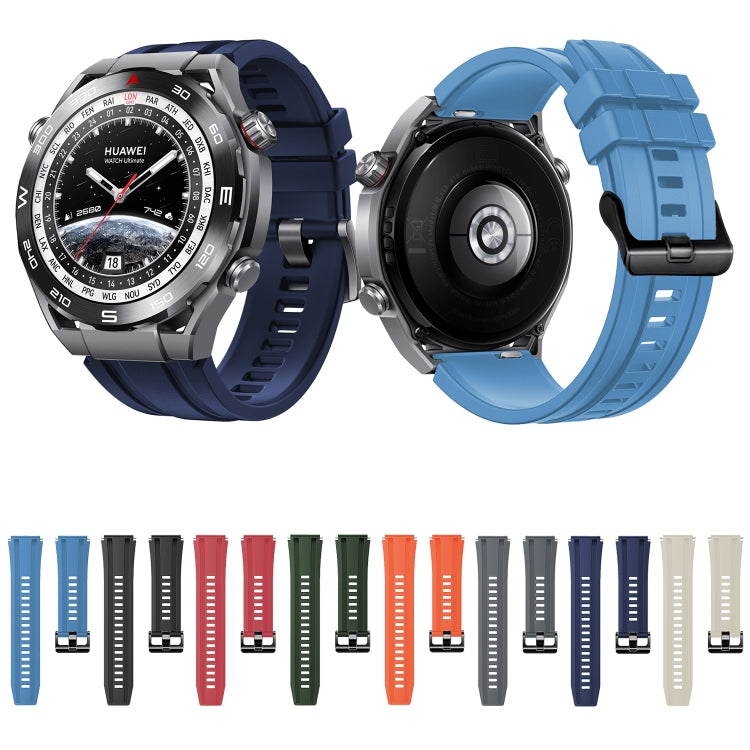 2pcs Regular Style For Huawei Watch Ultimate Silicone Replacement Watch Band(Navy Blue) by buy2fix