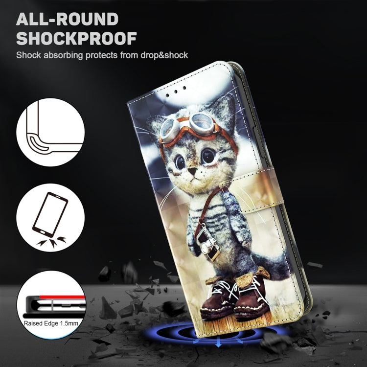 For Xiaomi Redmi A3 3D Painted Pattern Leather Phone Case(Naughty Cat) by buy2fix
