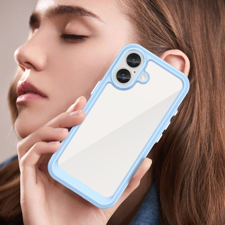 For iPhone 16 Plus Colorful Series Acrylic + TPU Phone Case(Blue) by buy2fix