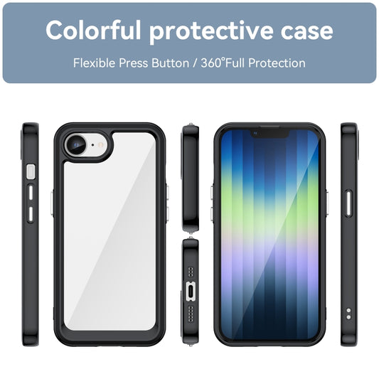 For iPhone 16e Colorful Series Acrylic + TPU Phone Case(Black) by buy2fix