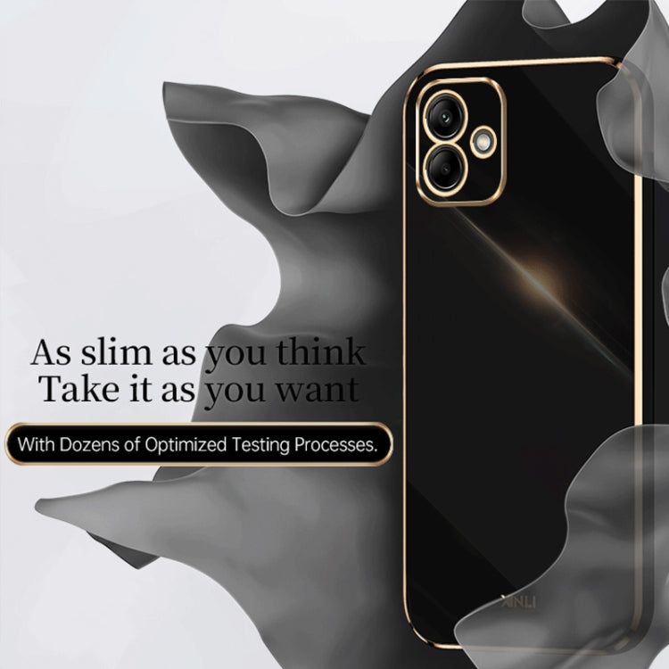 For Samsung Galaxy A05 XINLI Straight Edge 6D Electroplate TPU Phone Case(Black) by XINLI