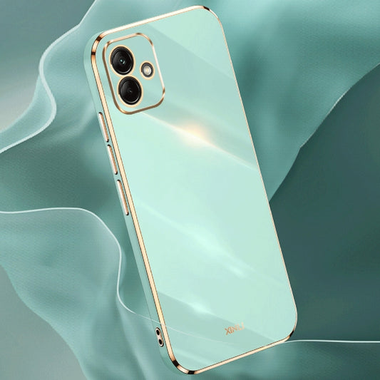 For Samsung Galaxy A05 XINLI Straight Edge 6D Electroplate TPU Phone Case(Mint Green) by XINLI