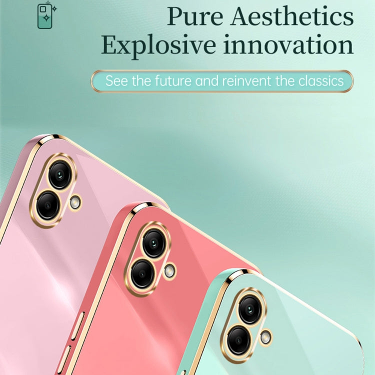 For Samsung Galaxy A04e 4G XINLI Straight Edge 6D Electroplate TPU Phone Case(Mint Green) by XINLI