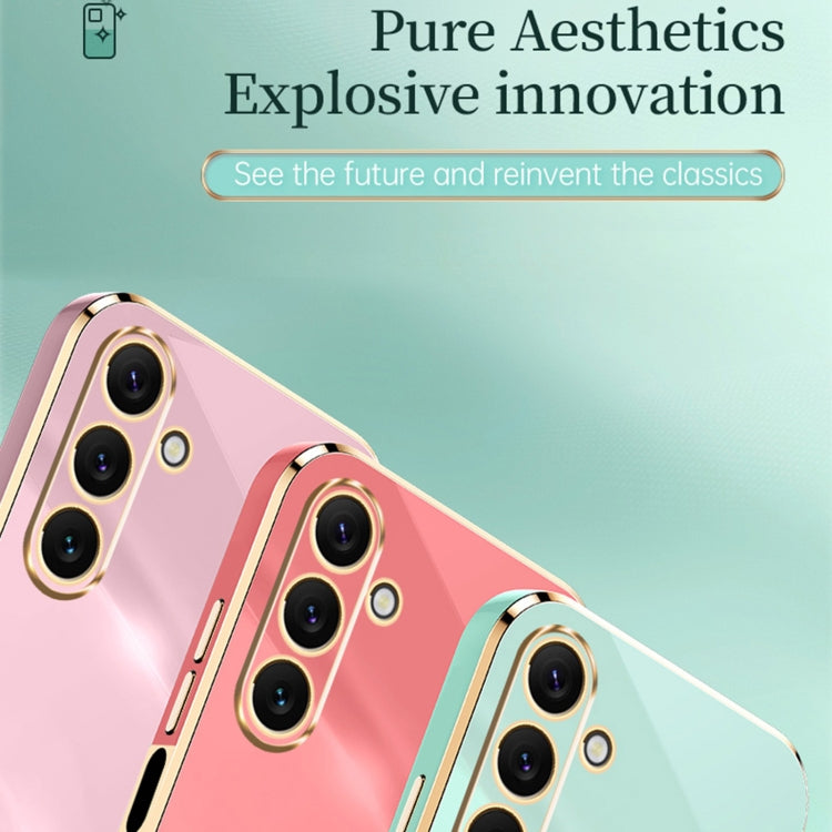 For Samsung Galaxy A25 5G XINLI Straight Edge 6D Electroplate TPU Phone Case(Mint Green) by XINLI