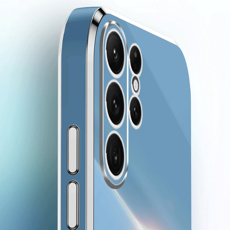 For Samsung Galaxy S24 Ultra 5G XINLI Straight Edge 6D Electroplate TPU Phone Case with Ring Holder(White) by XINLI