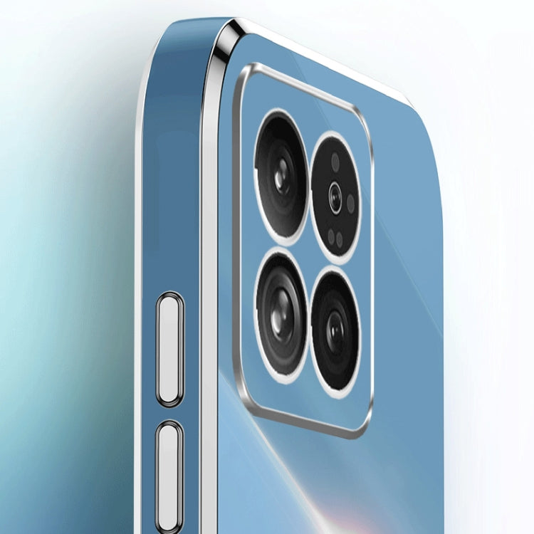 For Xiaomi 14 XINLI Straight Edge 6D Electroplate TPU Phone Case with Ring Holder(Celestial Blue) by XINLI