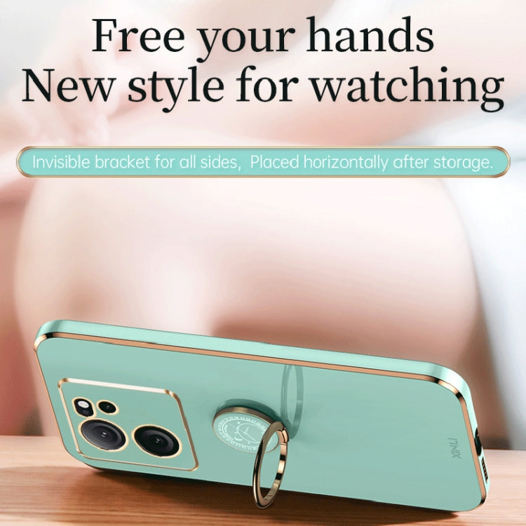 For Xiaomi Redmi K60 Ultra / Mi 13T XINLI Straight Edge 6D Electroplate TPU Phone Case with Ring Holder(White) by XINLI