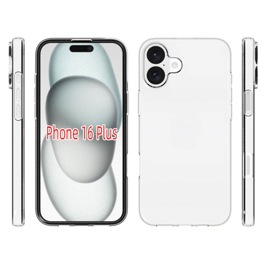 For iPhone 16 Plus Waterproof Texture TPU Phone Case(Transparent) by buy2fix