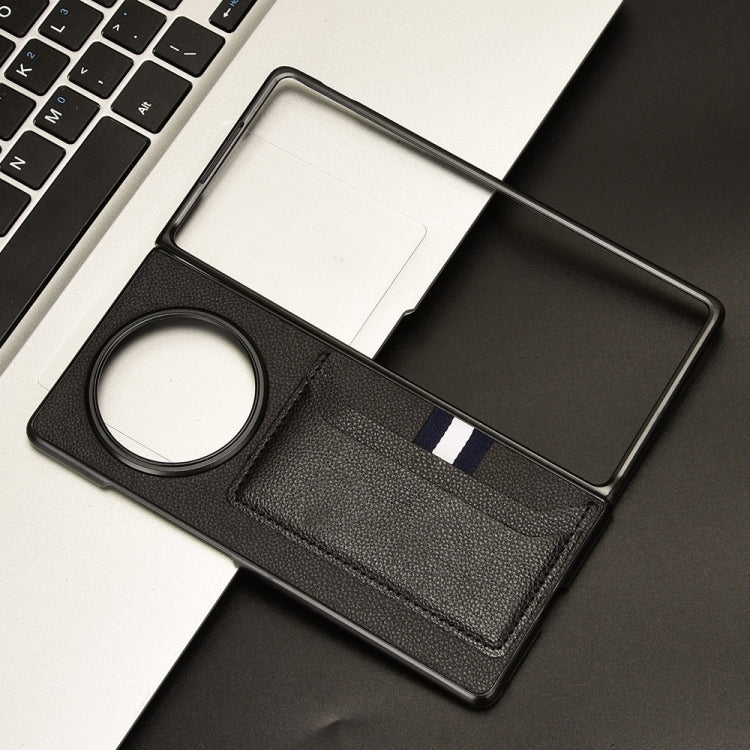 For vivo X Fold3 Litchi Texture Card Slots Back Cover Phone Case(Black) by buy2fix