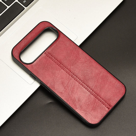 For Google Pixel 9 Sewing Cow Pattern Skin PC + PU + TPU Phone Case(Red) by buy2fix