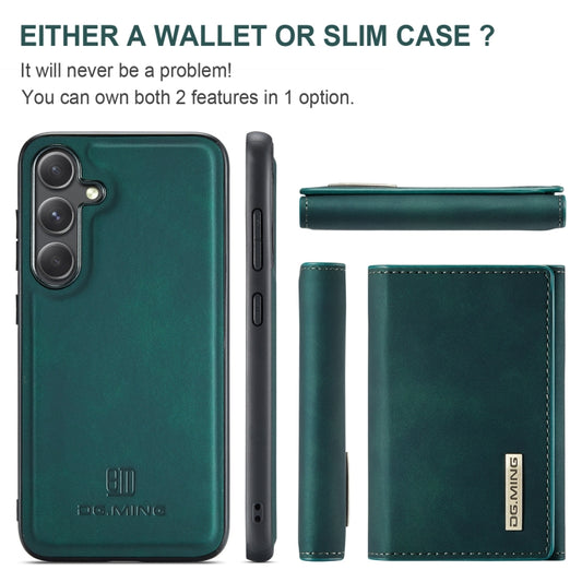 For Samsung Galaxy S24 5G DG.MING M1 Series 3-Fold Multi Card Wallet + Magnetic Phone Case(Green) by DG.MING