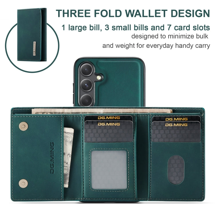 For Samsung Galaxy S24+ 5G DG.MING M1 Series 3-Fold Multi Card Wallet + Magnetic Phone Case(Green) by DG.MING