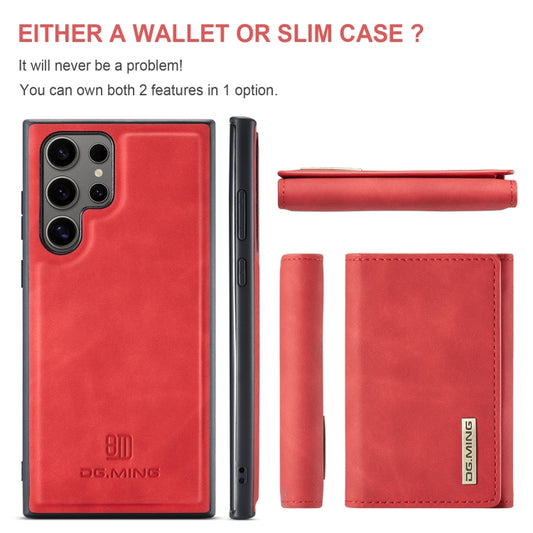 For Samsung Galaxy S24 Ultra 5G DG.MING M1 Series 3-Fold Multi Card Wallet + Magnetic Phone Case(Red) by DG.MING