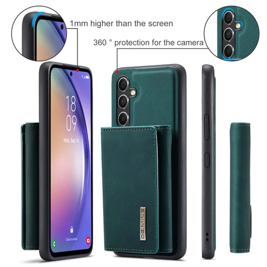 For Samsung Galaxy A35 5G DG.MING M1 Series 3-Fold Multi Card Wallet + Magnetic Phone Case(Green) by DG.MING