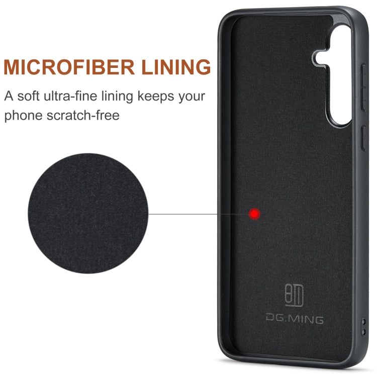 For Samsung Galaxy A55 5G DG.MING M1 Series 3-Fold Multi Card Wallet + Magnetic Phone Case(Coffee) by DG.MING