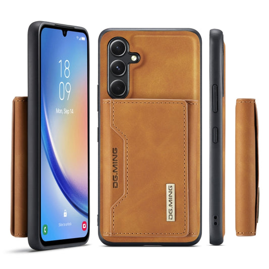 For Samsung Galaxy A34 5G DG.MING M2 Series 3-Fold Multi Card Bag + Magnetic Phone Case(Brown) by DG.MING