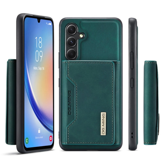 For Samsung Galaxy A34 5G DG.MING M2 Series 3-Fold Multi Card Bag + Magnetic Phone Case(Green) by DG.MING