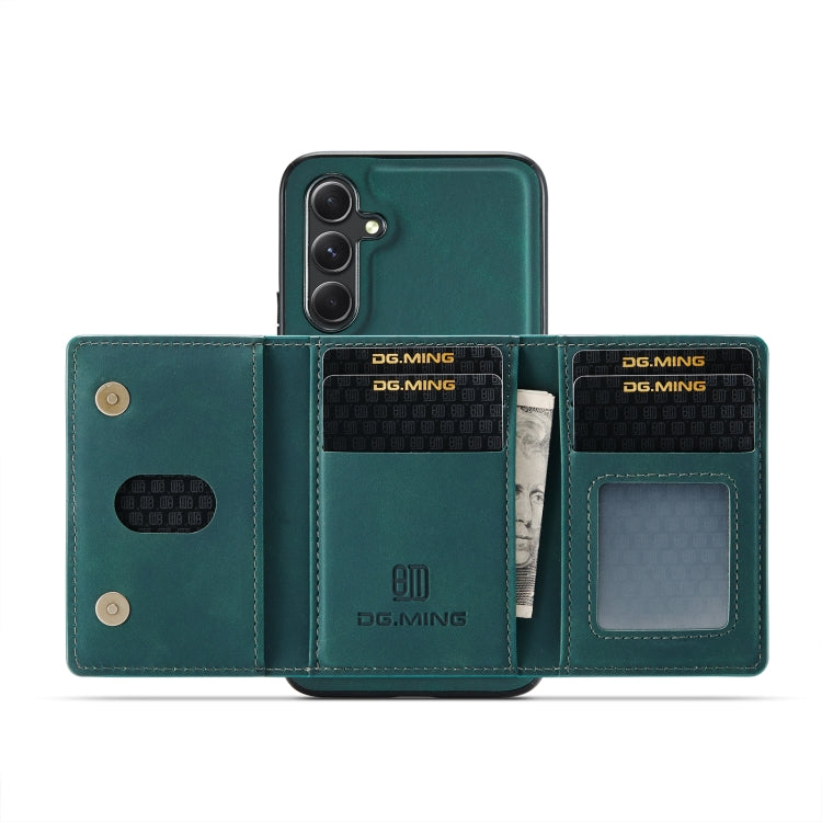 For Samsung Galaxy A54 5G DG.MING M2 Series 3-Fold Multi Card Bag + Magnetic Phone Case(Green) by DG.MING