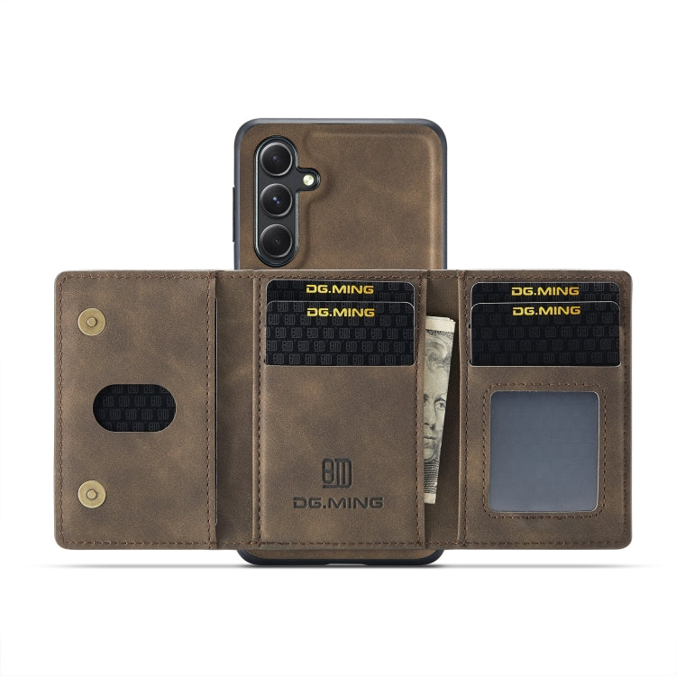 For Samsung Galaxy S23 FE 5G DG.MING M2 Series 3-Fold Multi Card Bag + Magnetic Phone Case(Coffee) by DG.MING