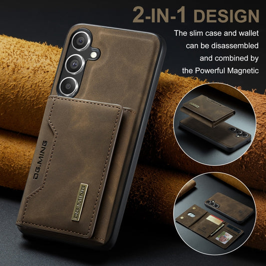 For Samsung Galaxy S24 5G DG.MING M2 Series 3-Fold Multi Card Bag + Magnetic Phone Case(Coffee) by DG.MING