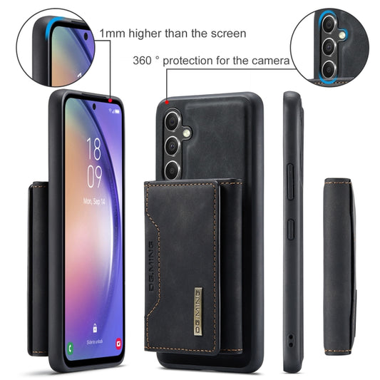 For Samsung Galaxy A35 5G DG.MING M2 Series 3-Fold Multi Card Bag + Magnetic Phone Case(Black) by DG.MING