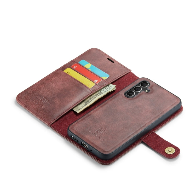For Samsung Galaxy A34 5G DG.MING Crazy Horse Texture Detachable Magnetic Leather Case(Red) by DG.MING