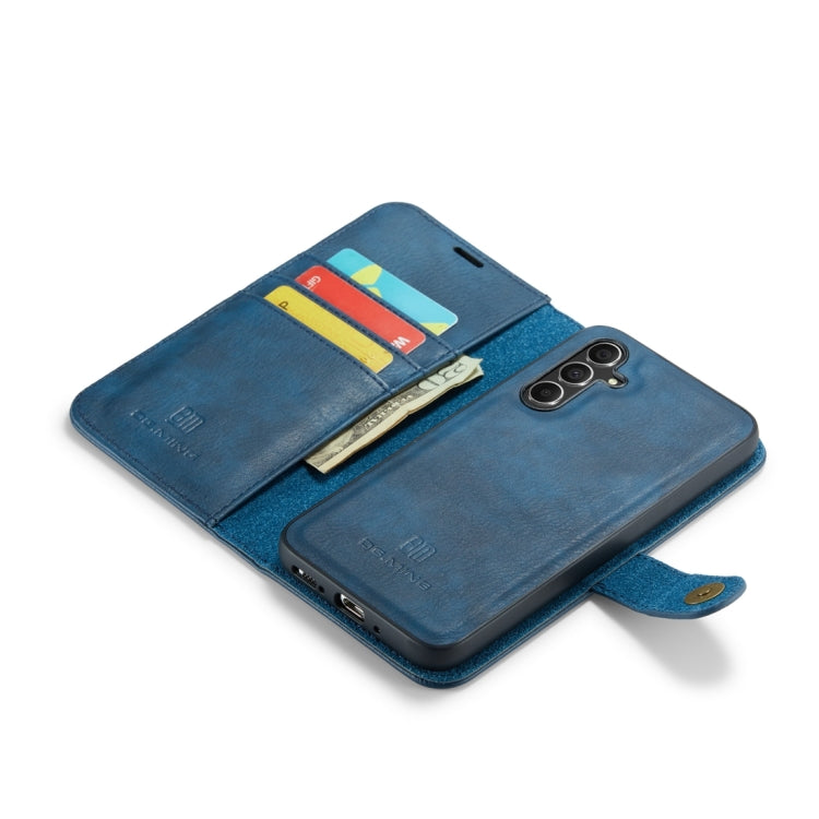 For Samsung Galaxy A54 5G DG.MING Crazy Horse Texture Detachable Magnetic Leather Case(Blue) by DG.MING