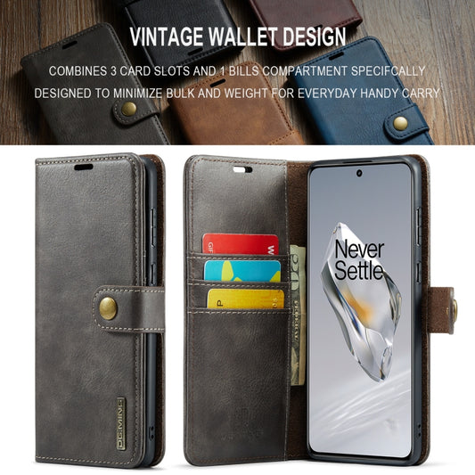For OnePlus 12 DG.MING Crazy Horse Texture Detachable Magnetic Leather Case(Grey) by DG.MING