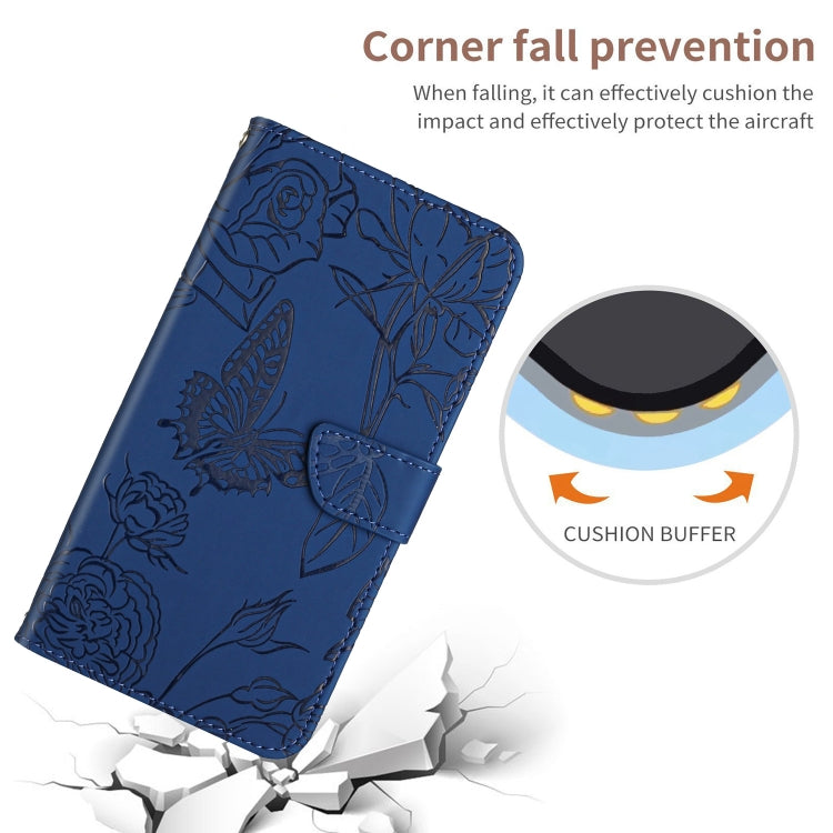 For Xiaomi 14 Ultra Skin Feel Butterfly Embossed Flip Leather Phone Case(Blue) by buy2fix