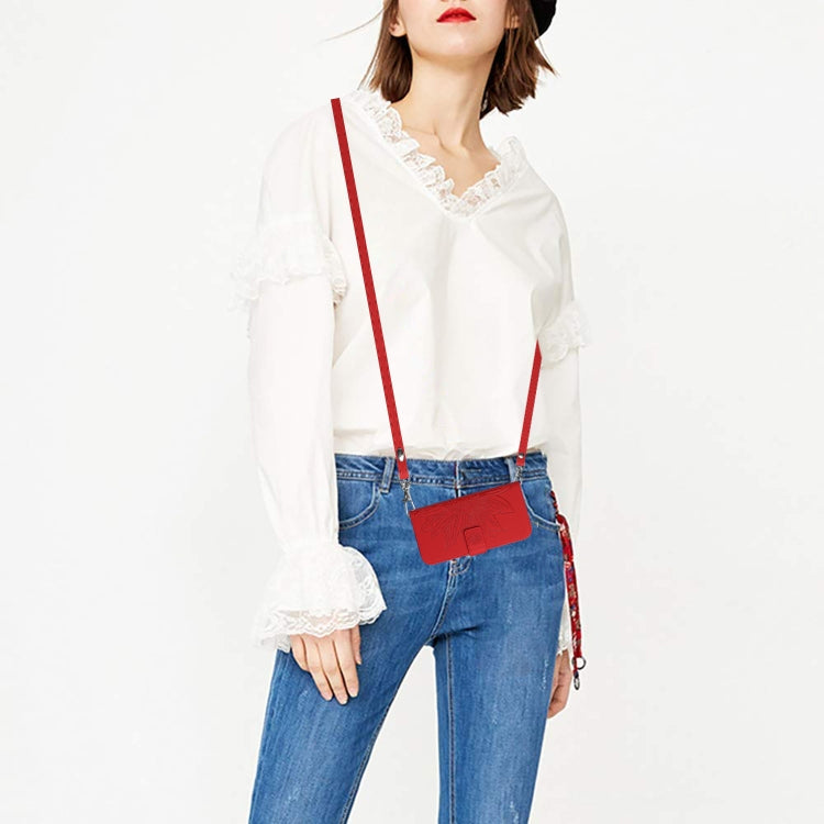 For Xiaomi 14 Skin Feel Sun Flower Embossed Flip Leather Phone Case with Lanyard(Red) by buy2fix