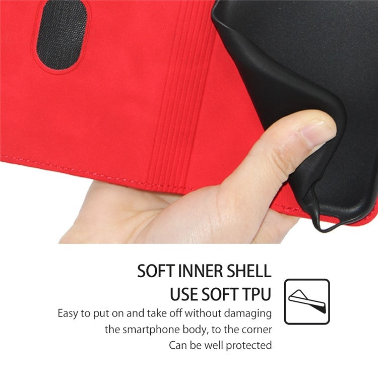 For Xiaomi Redmi 13C Skin Feel Magnetic Leather Phone Case(Red) by buy2fix