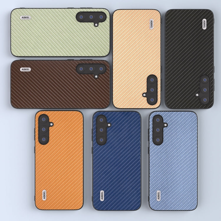 For Samsung Galaxy S23 FE 5G ABEEL Carbon Fiber Texture Protective Phone Case(Light Blue) by buy2fix