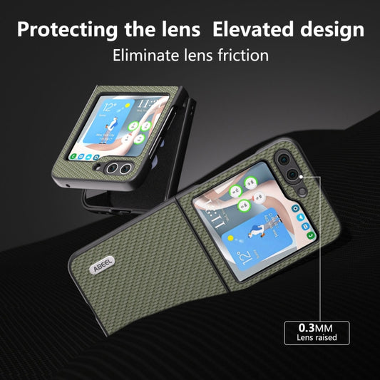 For Samsung Galaxy Z Flip6 / Flip7 FE ABEEL Carbon Fiber Texture Protective Phone Case(Green) by buy2fix
