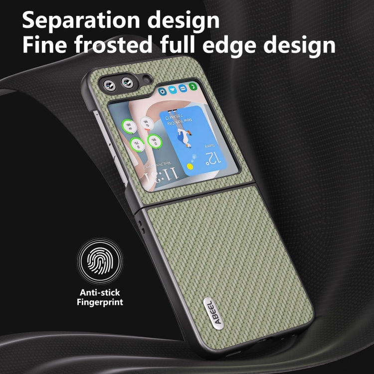 For Samsung Galaxy Z Flip6 / Flip7 FE ABEEL Carbon Fiber Texture Protective Phone Case(Green) by buy2fix