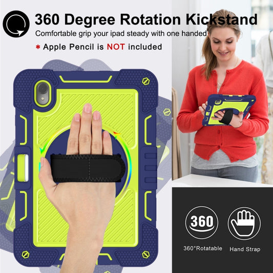 For Huawei MatePad 11 2023 360 Degree Rotation PC Contrast Silicone Tablet Case(Navy Blue + Yellow Green) - Huawei by buy2fix | Online Shopping UK | buy2fix