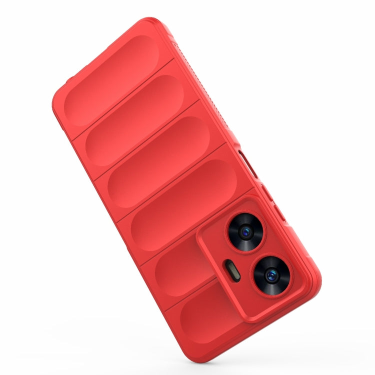 For Realme C55 4G Magic Shield TPU + Flannel Phone Case(Red) by buy2fix